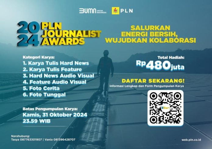 Pendaftaran PLN Journalist Award 2024 Tinggal Sebulan Lagi, Kirimkan Karya PT PLN (Persero) mengajak para insan Jurnalis untuk dapat berpartisipasi dalam ajang PLN Journalist Award (PJA) 2024. Mengusung tema