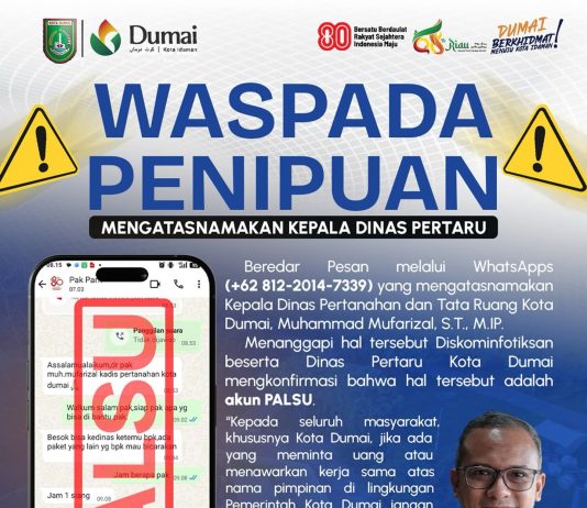Pemko Dumai Imbau Warga Waspada Penipuan Mengatasnamakan Pejabat