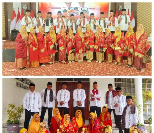H. Yusri Malin Parpatiah dan H. Muharjon St. Sajatino Pimpin Rombongan Kurai Dumai Meriahkan Wisata Adat Manyilau Kampuang