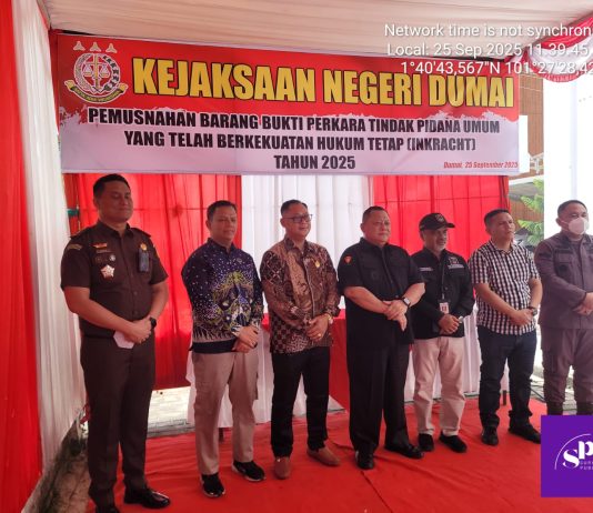 Kejari Dumai Musnahkan Barang Bukti Perkara Tindak Pidana Umum Periode Juni–Agustus 2025