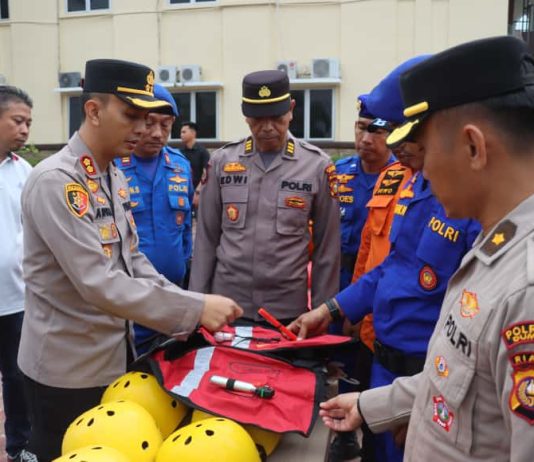 Polres Dumai Gelar Pergelaran Sarpras untuk Penanggulangan Banjir, Siap Back Up BPBD Kota Dumai