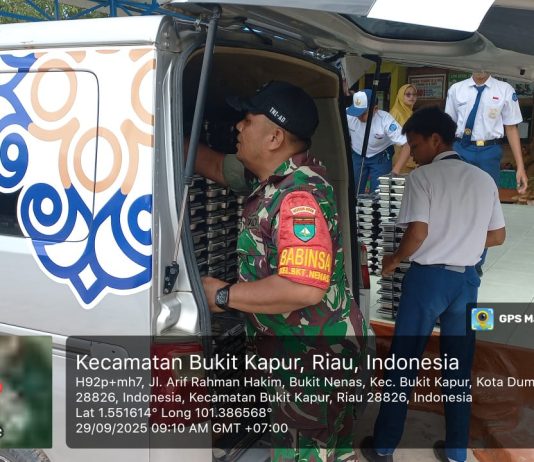 Koramil 02/Bukit Kapur Pastikan Distribusi Makanan Bergizi bagi 2.162 Siswa Berjalan Lancar