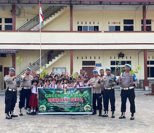 Polres Dumai Gelar Program Green Policing di SD Estomihi, Tanamkan Kesadaran Lingkungan Sejak Dini