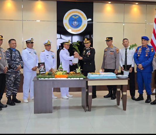 Kunjungan Kapolres Dumai ke Mako Lanal Dumai Meriahkan HUT ke-80 TNI