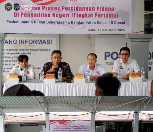 Tingkatkan Kesadaran Hukum, Rutan Dumai Gelar Penyuluhan Bantuan Hukum Gratis Bersama Posbakumadin