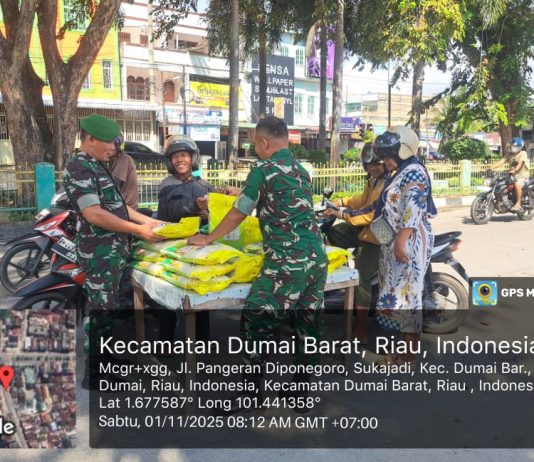 Kodim 0320/Dumai dan Bulog Gelar Gerakan Pangan Murah, Dandim Letkol Inf Ronald Manurung: Wujud Nyata Kepedulian TNI untuk Rakyat