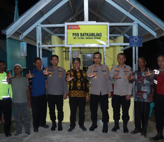 Kapolres Dumai Pimpin Patroli Tim RAGA dan Pengecekan Pos Satkamling kecamatan Bukit kapur Kota Dumai