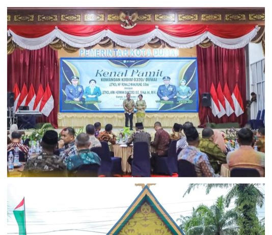 Tongkat Komando Kodim Dumai disertjabkan dari Letkol Ronald ke Letkol Herman