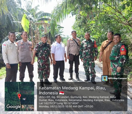 Pastikan Kesiapan Lahan, Babinsa Guntung Laksanakan Peninjauan Lokasi Rencana Pembangunan Koperasi Merah Putih