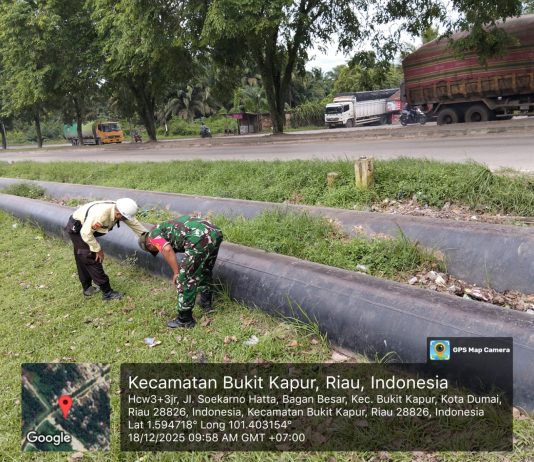 Amankan Objek Vital Nasional, Koramil 02/BK–SKK Migas Patroli Jalur Pipa