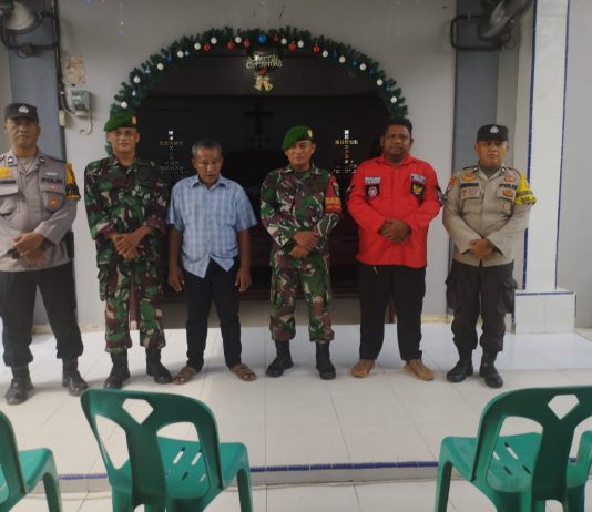 TNI Hadir Beri Rasa Aman, Koramil 03/SS Amankan Ibadah Natal di HKBP Lubuk Gaung