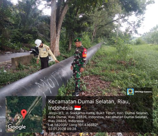 Koramil 01/Dumai dan Security PHR Perkuat Pengamanan Jalur Pipa Minyak