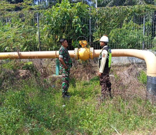 Penguatan Binter Koramil 03/Sungai Sembilan Bersama PT PGN Jaga Keamanan Objek Vital Nasional