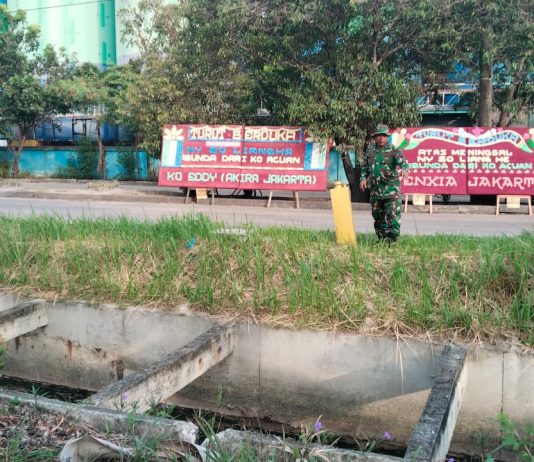 Babinsa Koramil 01/Dumai Patroli Pengamanan Objek Vital Bersama PGN