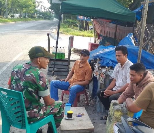Patroli Bersama Pengamanan Jalur Pipa Minyak, Koramil 01/Dumai Jaga Objek Vital Nasional