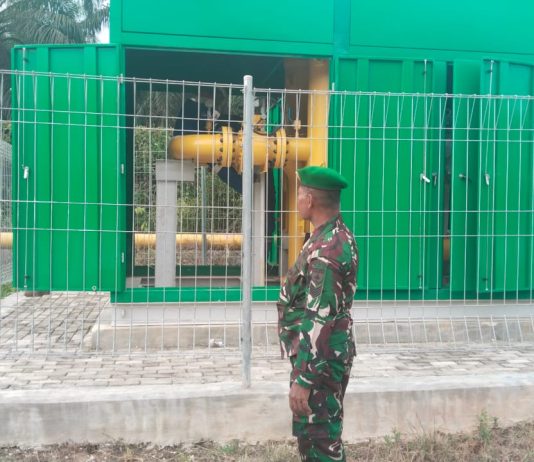 Babinsa Koramil 01/Dumai dan PT PGN Perkuat Pengamanan Objek Vital Nasional