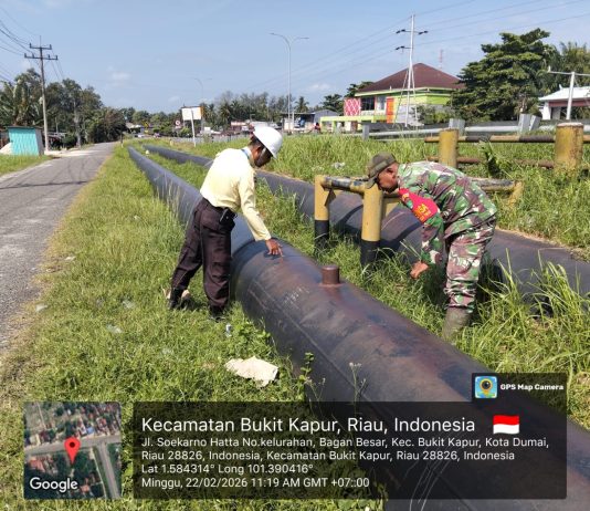 Tim Patroli SKK Migas Koramil 02/BK dan PHR Perkuat Pengamanan Jalur Pipa Minyak