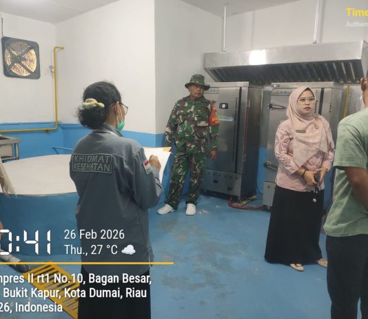 Sertu Sareh Dampingi Pengecekan Dapur MBG di Bagan Besar Jelang Operasional Pasca-Lebaran