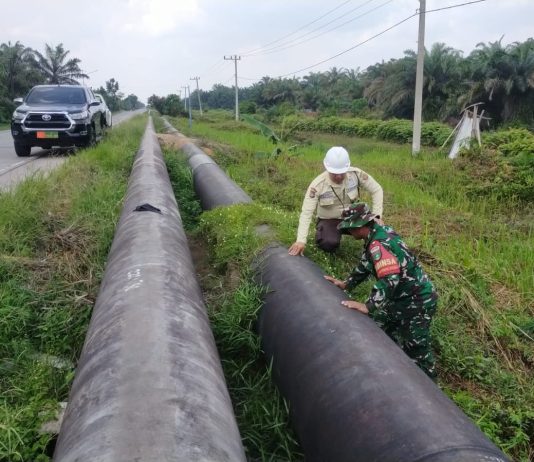 Patroli dan Sosialisasi Pengamanan Jalur Pipa PT Pertamina Hulu Rokan di Sungai Sembilan Berlangsung Aman