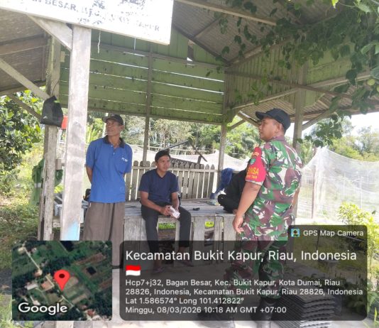 Patroli Bersama SKK Migas dan Security PHR, Babinsa Koramil 02/Bukit Kapur Amankan Jalur Pipa Minyak di Dumai