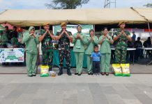 Dandenarhanud 004/WSBY Mayor Arh Agum Gumilar Bersama Istri Hadiri Bazar Ramadan Bersama Masyarakat di Taman Bukit Gelanggang Dumai