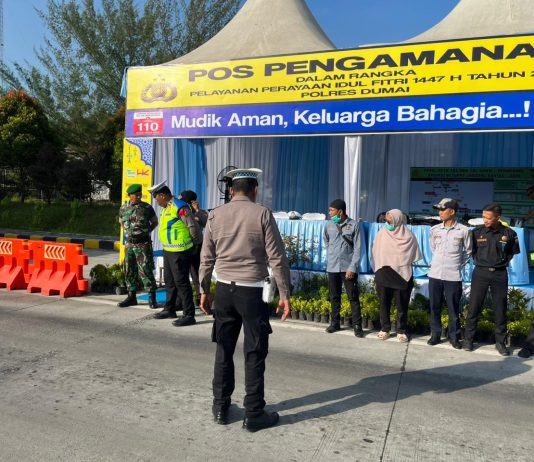 Pengamanan Pos Terpadu Tol Dumai–Pekanbaru Jelang Idul Fitri 1447 H Berjalan Aman dan Lancar