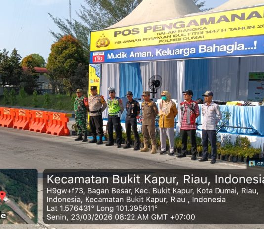Kodim 0320/Dumai Perkuat Pengamanan Pos Terpadu Tol Dumai–Pekanbaru Jelang Idul Fitri 1447 H