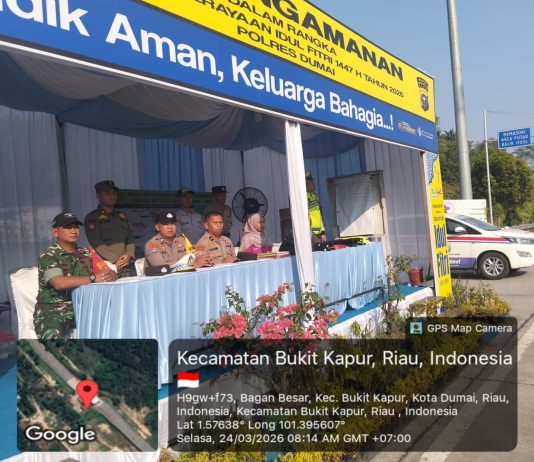 Sinergi TNI-Polri dan Instansi Terkait, Pos Terpadu Posyan Amankan Arus Mudik Lebaran di Tol Dumai–Pekanbaru