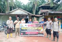 Polsek Dumai Barat Gencarkan Sosialisasi dan Pemasangan Himbauan Pencegahan Karhutla di Kelurahan Bagan Keladi