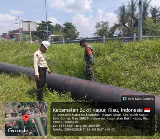Patroli Terpadu SKK Migas dan Koramil 02/Bukit Kapur Perkuat Pengamanan Jalur Pipa Minyak di Dumai