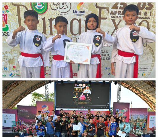 Perguruan Klatnas Perisai Diri Tampil di Dumai Expo 2026, Pelatih Roni dan Ketua Ranting Mastiwa, S.H., M.H. Mendampingi Anak Didik