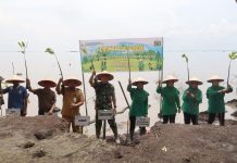 Kodim 0320/Dumai Gelar Penanaman 150 Mangrove di Pantai Batu Bintang dalam Rangka HUT Ke-80 Persit