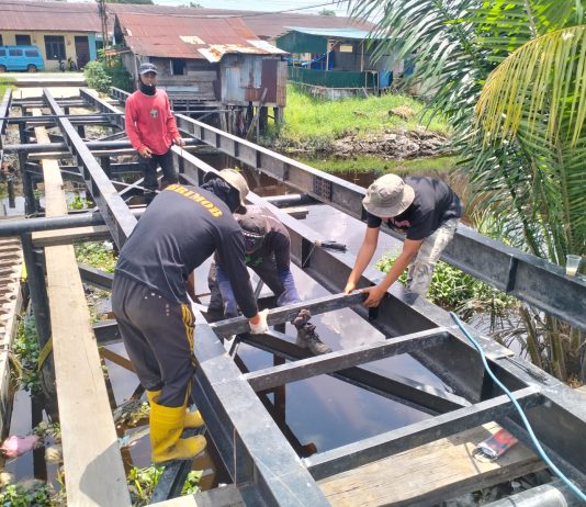 Progres Pembangunan Jembatan Merah Putih Presisi Tahap II Polres Dumai