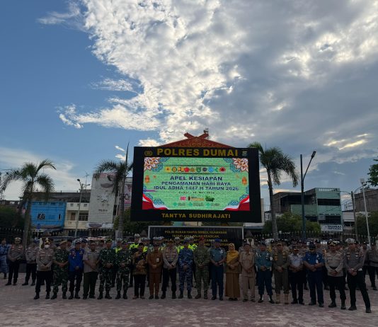 Amankan Idul Adha 1447 H, Polres Dumai Gelar Apel Pasukan Gabungan Bersama TNI dan Pemkot