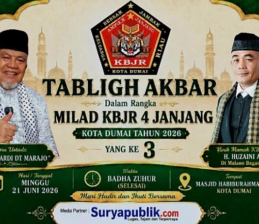 Milad ke-3 KBJR Dumai, H. Huzaimi Alataf dan H. Syufrimen Undang Masyarakat Ikuti Ceramah Buya Ristawardi Dt Marajo dari Sumbar