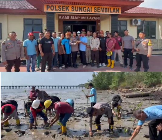 Kapolsek Sungai Sembilan IPTU Apriadi dan Jajaran Gelar Aksi Hijau Bersama Buruh di Hari Buruh 2026