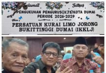 Pengurus Persatuan Kurai Limo Jorong Dumai Hadiri Pelantikan IKJS dan Beri Ucapan Selamat kepada Sugiyarto