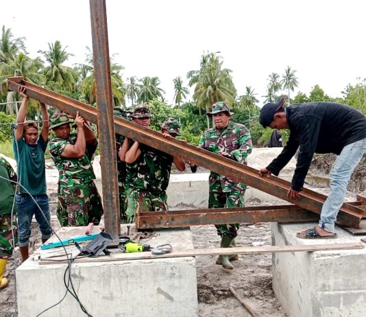 Pembangunan Jembatan Gantung Garuda Sungai Sembilan Terus Berlanjut, TNI Perkuat Akses dan Konektivitas Masyarakat Pesisir
