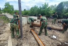 Pembangunan Jembatan Gantung Garuda Terus Berlanjut, Kodim 0320/Dumai Perkuat Akses Warga Sungai Sembilan