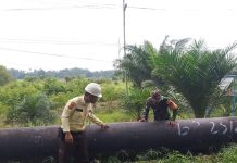 Patroli gabungan Koramil 01/Dumai dan Security PHR amankan objek vital nasional jalur pipa minyak