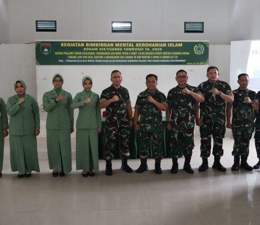 Kodam XIX/Tuanku Tambusai Gelar Bintal Rohani Islam di Kodim 0320/Dumai, Perkuat Mental dan Keharmonisan Keluarga Prajurit