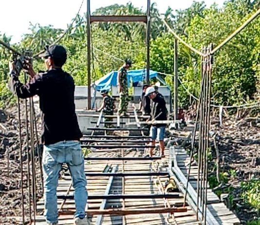 Pembangunan Jembatan Gantung Garuda di Sungai Sembilan Terus Dikebut, Dandim: Akan Tingkatkan Akses dan Perekonomian Warga