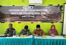 Koramil 02/Bukit Kapur Hadiri Penyerahan 40 Mahasiswa Kukerta Universitas Riau Berdampak 2026