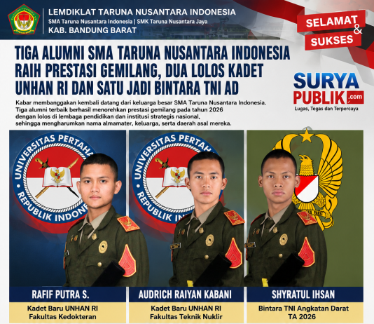 Tiga Alumni SMA Taruna Nusantara Indonesia Raih Prestasi Gemilang, Dua Lolos Kadet UNHAN RI dan Satu Jadi Bintara TNI AD