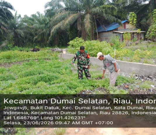 Koramil 01/Dumai dan Security PHR Perkuat Pengamanan Jalur Pipa Minyak Pertamina
