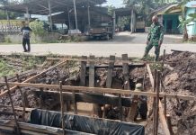 Tahap V Dimulai, Pembangunan Dua Jembatan Beton Kodim 0320/Dumai Terus Berprogres di Sungai Sembilan