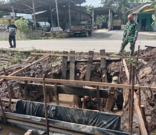 Tahap V Dimulai, Pembangunan Dua Jembatan Beton Kodim 0320/Dumai Terus Berprogres di Sungai Sembilan