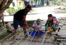 Koramil 03/Sungai Sembilan Percepat Pembangunan Jembatan Beton Tahap V di Jalan Idris