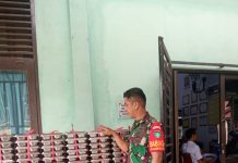 Babinsa Koramil 02/Bukit Kapur Kawal Program Makan Bergizi Gratis untuk 997 Penerima Manfaat