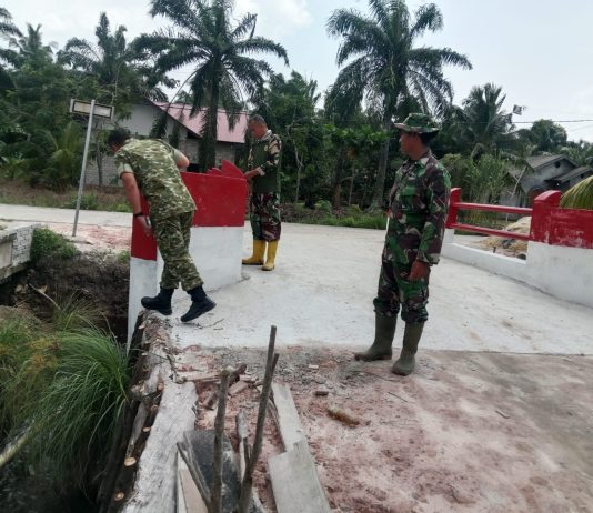 Letkol Arm Herman Santoso Pastikan Pembangunan Jembatan Armco Lubuk Gaung Berjalan Optimal